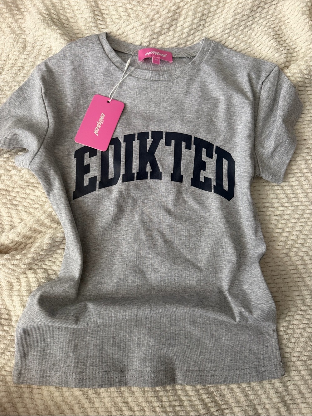 EDIKTED Heather Gray Logo Tee